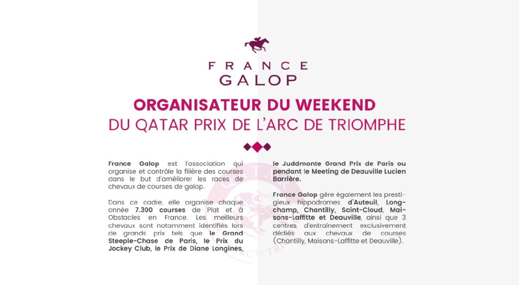 Parapgraphe PowerPoint réalisée pour France Galop – Contenu texte sur le Qatar Prix de l’Arc de Triomphe