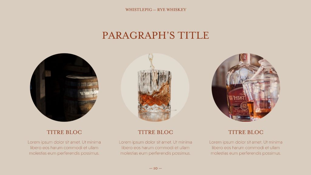 Présentation PowerPoint Whistle Pig Whisky – Design élégant et sur-mesure de slides PowerPoint pour Whistle Pig, distillerie premium.