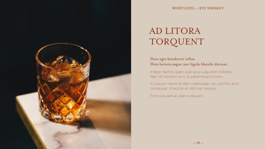 RMM Whistle Pig Whisky – Conception d'une présentation PowerPoint professionnelle pour les Réunions Mondiales du Marketing de Whistle Pig.