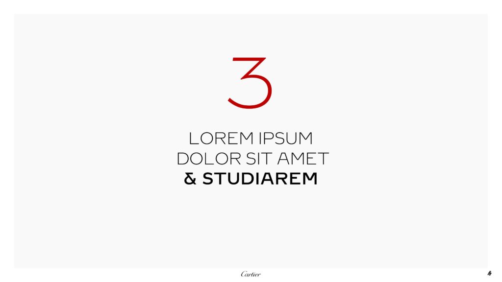 Graphiste PowerPoint Cartier – slide titre avec identité visuelle luxe