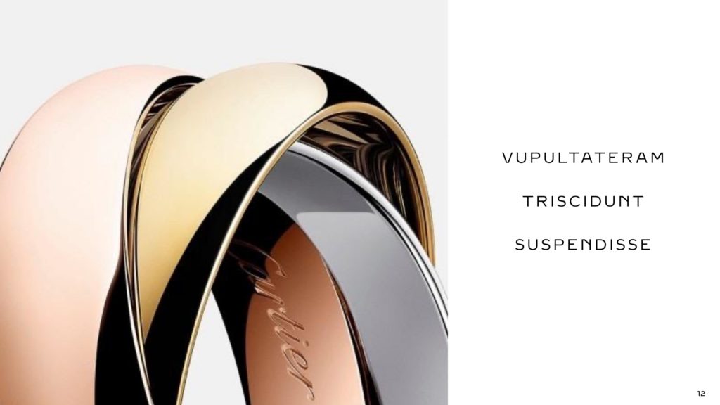 Graphiste PowerPoint Cartier – slide titre avec identité visuelle luxe
