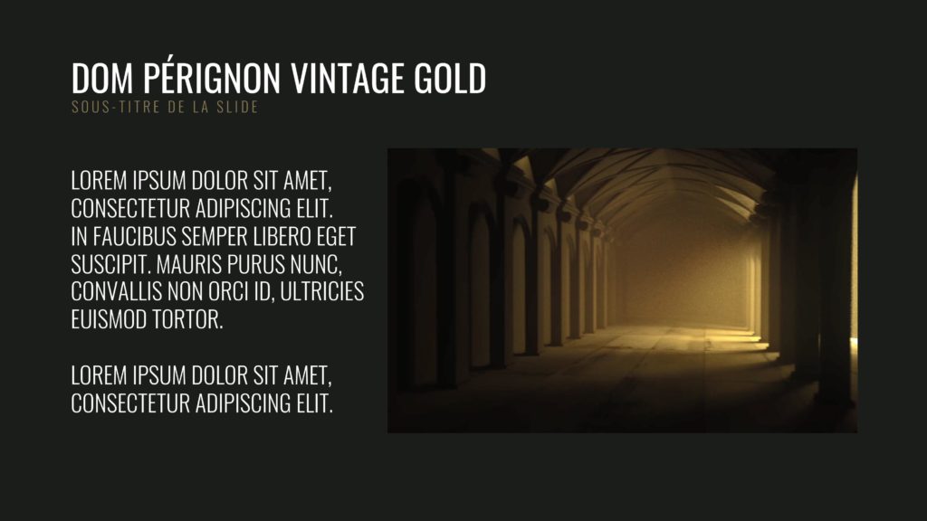 Mise en page PowerPoint 80 slides – Dom Pérignon, Champagne de prestige