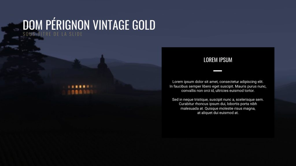 Création template PowerPoint pour Dom Pérignon – Lucile Mennessier
