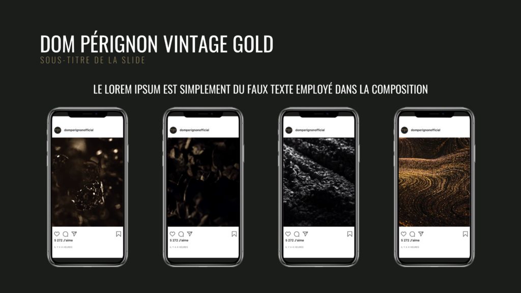 Présentation corporate Dom Pérignon – Création de slides personnalisés