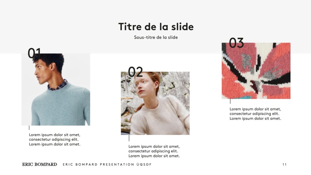 Présentation PowerPoint professionnelle et créative réalisée par Lucile Mennessier, graphiste expert.